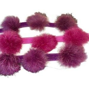 East Side Collection Fuzzy Pom Pom Dog Collar 12”-16”